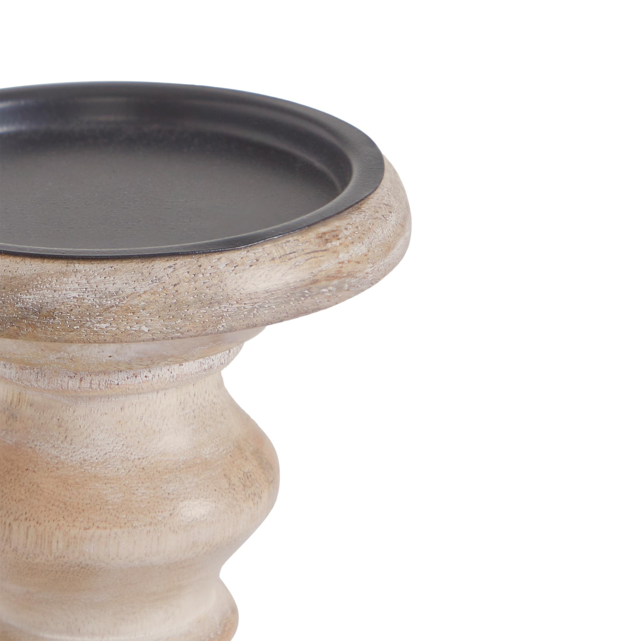 My Texas House Natural Mango Wood Pedestal Candle Holder, 8" Height - image 4 of 5