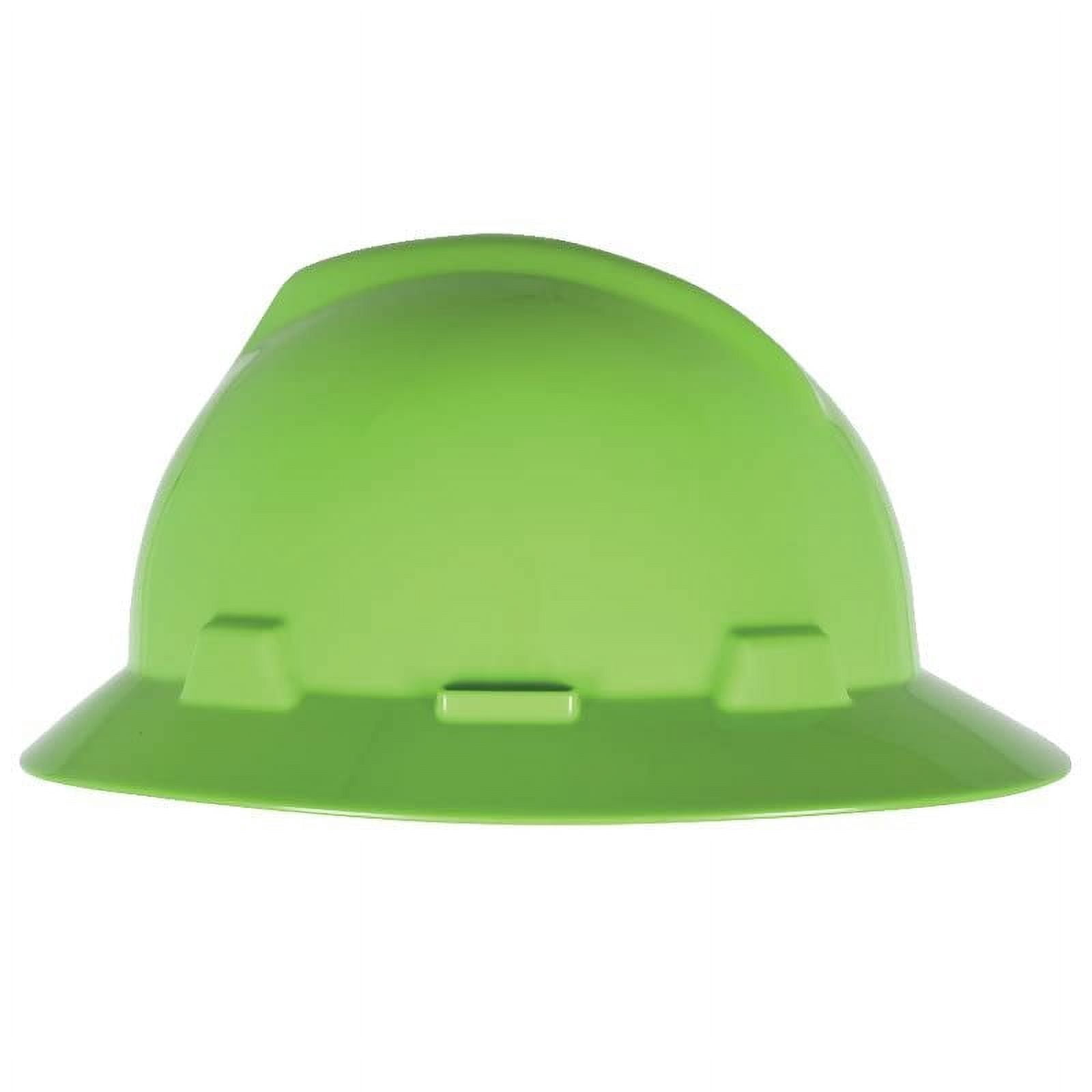 V-Gard Protective Hat, Fas-Trac Ratchet, Slotted, Bright Lime Green | 1 Each