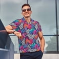 thumbnail image 4 of Balery Tropical Leaves Camisa Polo de Hombre con Estampado, de Manga Corta y Tejido Medio, Camisa Tipo Golf Polo-Large, 4 of 6