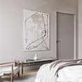 thumbnail image 4 of Pintura al óleo hecha a mano de gran tamaño sobre lienzo, minimalista, líneas blancas y negras, fondo abstracto para sofá, arte de pared, Mural de agitación para el hogar, 4 of 4