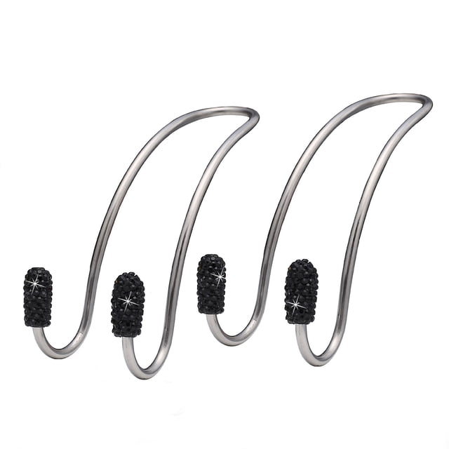 2Pcs Universal Car Seat Back Hook Stainless Steel Car Accessories Interior Portable Hanger Holder Storage for Car Bag PurseI 2pcs He Qiyong unisex