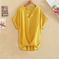 thumbnail image 2 of Women's Fashion Shirt Short Sleeve V Neck Summer Top Stylish Slit Design Casual Blouse Trendy Spring Long Sleeve Comfortable Soft Fabric, 2 of 2