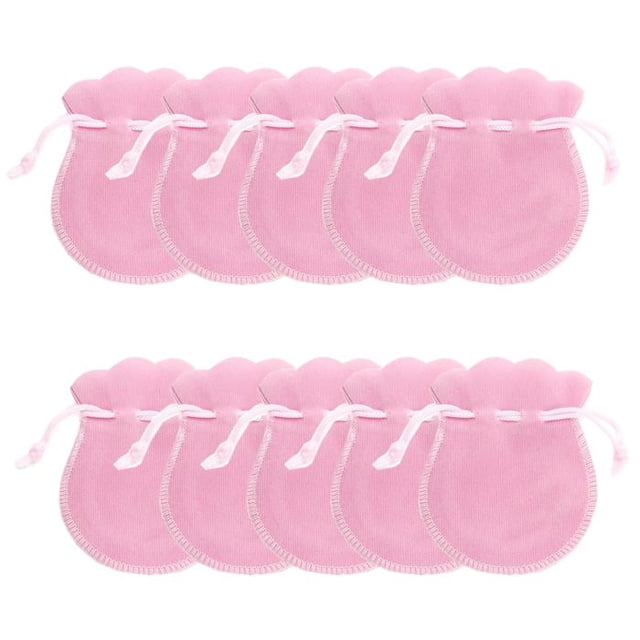 Bolsas de terciopelo elegantes VelvtyPink 10Pzas Rosa 7x9cm Terciopelo Bolsa en Forma de Calabaza.