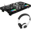 Hercules AMS-DJC-INPULSE-500 DJControl Inpulse 500 DJ Controller for Serato DJ Lite and DJUCED Bundle with Bytech Stereo Headphones DJ Style Headset (White)