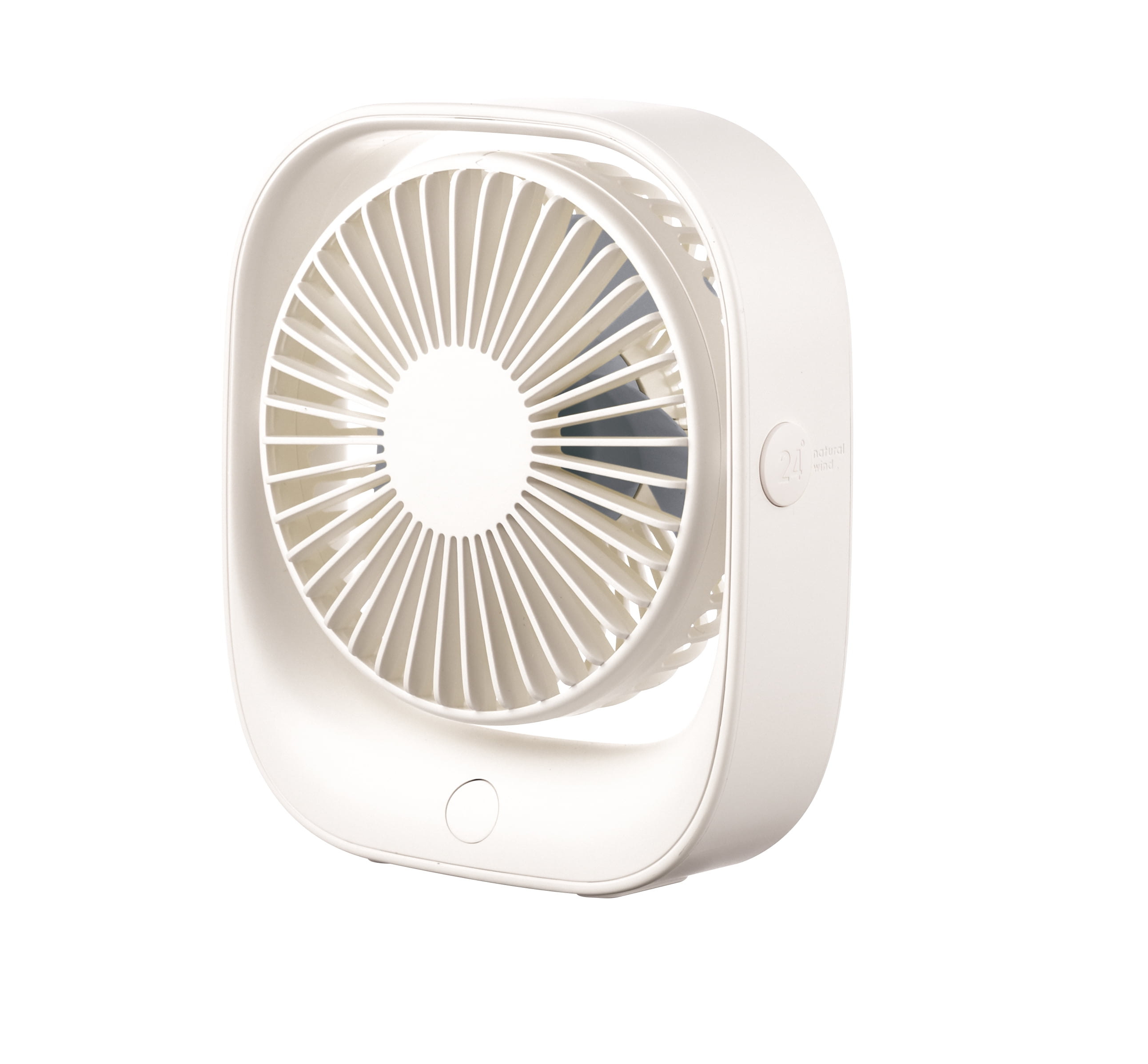 Mainstays Personal Rechargeable USB Portable Tabletop Fan in White