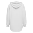 thumbnail image 7 of QIYAGBSA Hoodies for Women Half Button Drawstring Hooded Sweatshirt Long Sleeve Relaxed Fit Casual Pullover Top for Fall Winter (White, 2XL), 7 of 7