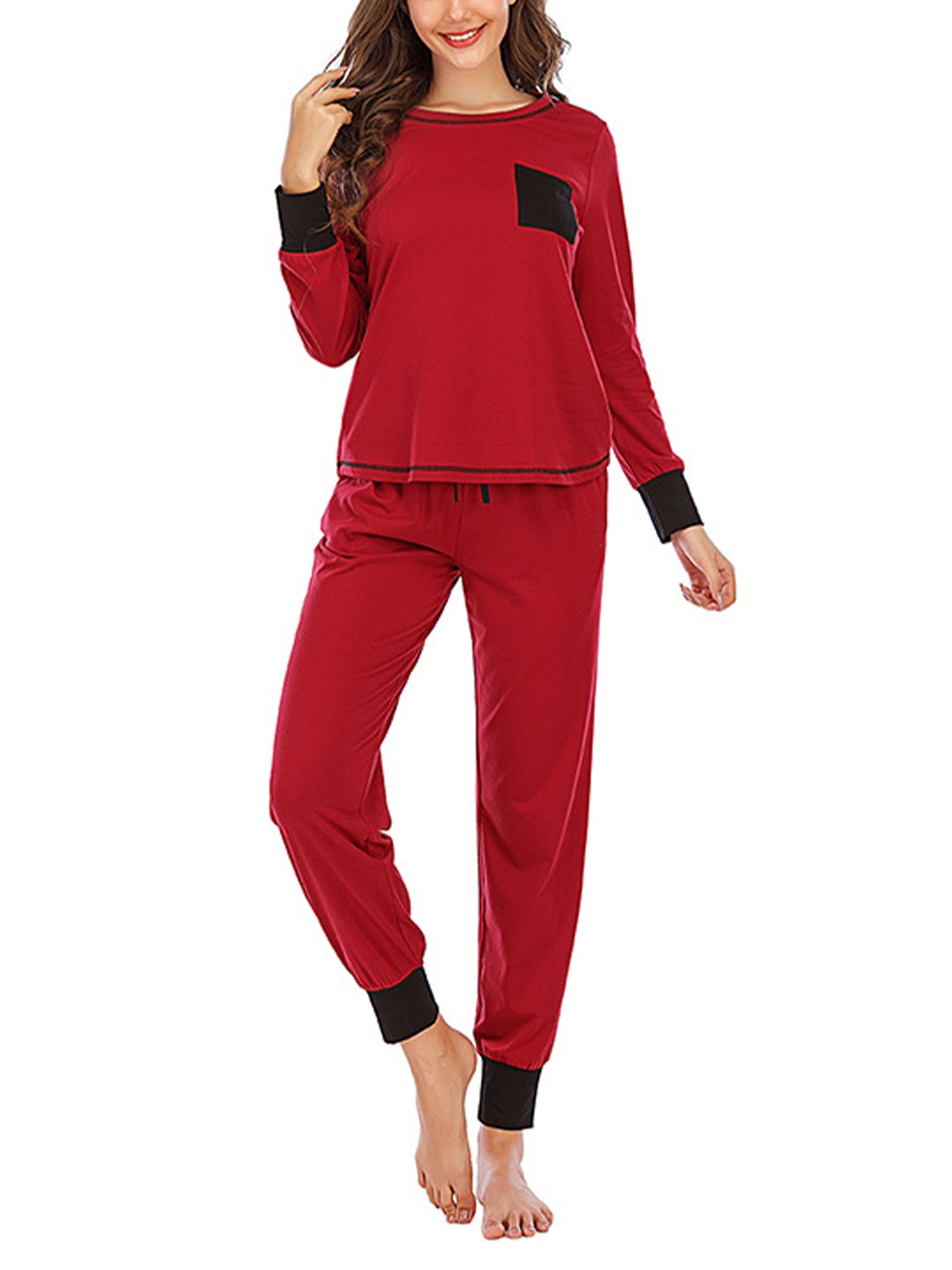 Ensemble de pyjama de salon 2 pièces pour femmes hiver automne dames