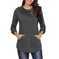 thumbnail image 2 of Sudadera con capucha de manga larga de talla grande para mujer Sudadera holgada informal 2XL, 2 of 9