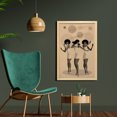 thumbnail image 2 of Retro Wall Art with Frame, Singers Dancing Wild Style of Sixties, Printed Fabric Poster for Bathroom Living Room, 23" x 35", Pastel Brown Taupe, by Ambesonne, 2 of 2