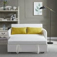 thumbnail image 2 of ARCTICSCORPION Modern Convertible Velvet Sofa Bed with USB Port and Adjustable Backrest, White, 2 of 7