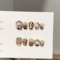 thumbnail image 2 of Purely hand-worn nail pads, high-end amber leopard print cat's eye short nail pads, cartoon hand-painted fake nail patches, 2 of 6