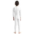thumbnail image 4 of Xnihocha Kids Boys Girls Mock Neck Long Sleeve Unitard Leotard Full Length Body Suit Gymnastics Dance wear Ivory 9-10, 4 of 7