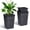 Black, variant on TEQIN Self Watering Planter Set Of 2, 16" Tall Square Indoor Outdoor Plastic Planter With Water Level Indicator,Flower Pot Planter With Water Reservoir, Prevents Root Rot