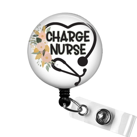 Charge Nurse Badge Reel – Nurse Manager ID Clip, RN Name Badge Holder, Nursing Thank You Gift | Scrapheart