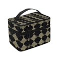 thumbnail image 4 of Handbag Travel Bag Cosmetic Bag 9×6.3×6.7in Multi-Function Bag Large Capacity For Camping Travel Family Travel Darkvoilet Houndstooth Checkered_1, 4 of 6