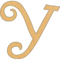 Wood Curlz Letters, Unfinished 20'' Tall Alphabet Y, Wooden Craft Letter