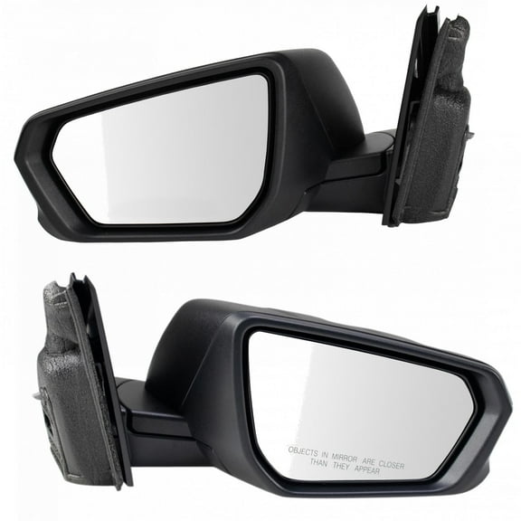TRQ Side View Mirror Power Heated Triple Stripe Textured Black Pair for GM SUV MRA04395