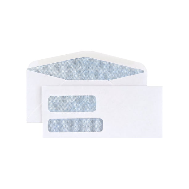 1InTheOffice #10 Right Window Security-Tint Gummed Envelopes - 500/Box, For Business Mail