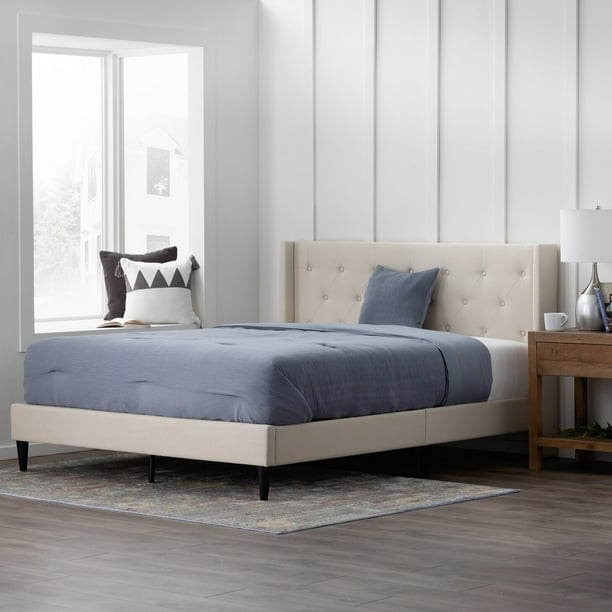 Petersen Tufted Upholstered Low Profile Platform Bed, Bed includes