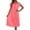 Watermelon Red, variant on CAIVO Women's Nightdress Solid Color Ice Silk Short Sleeve Midi Length O-Neck Loose With Lace Nightgowns Sleep Dress Loungewear Cute Night Gowns