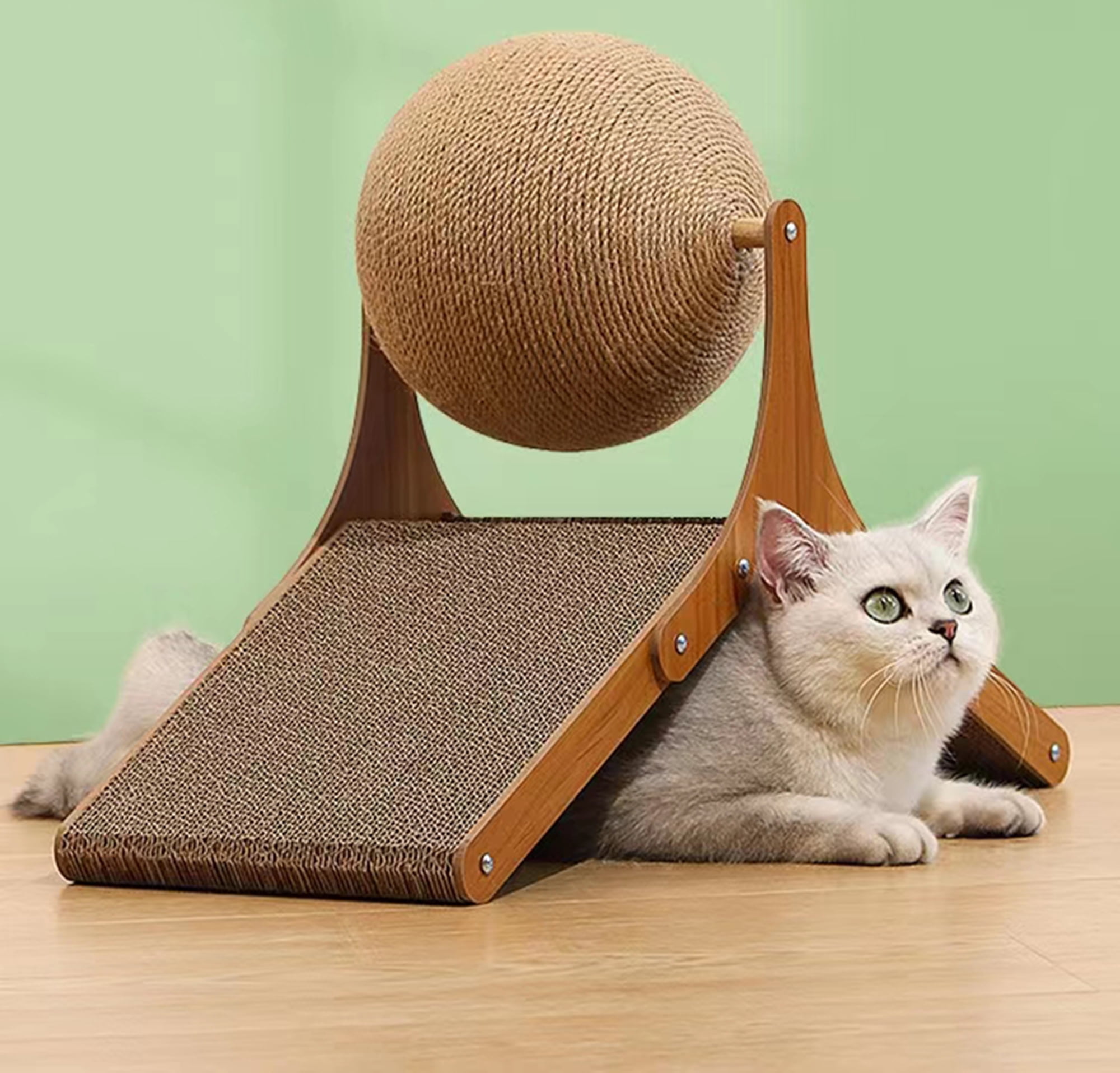 APLSTOW Cat Scratcher Cardboard, Cat Scratching Ball Toy, Natural Sisal Scratcher Ball for Cats