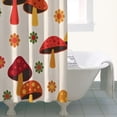 thumbnail image 4 of Red Mushroom Flower Light Pattern Shower Curtain 36"x72" ,Bathroom Decorative Shower Curtains Set with 12 Hooks,Modern Waterproof Washable Shower Curtain, 4 of 6