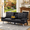 Black03, variant on Gewnee 67 Inch Futon Sofa Bed,PVC Loveset Sofa with Cup Holder,Modern Sleeper Couch Bed for Apartment/Dorm/Small Office.Green