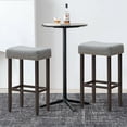 thumbnail image 4 of Costway Saddle Bar Stools Ergonomic Nailhead Design Gray (Set of 2), 4 of 11