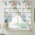 thumbnail image 2 of Beach Coastal Swag Curtains for Kitchen/Bedroom/Living Room, Summer Nautical Coral Shell Botanical Vintage Scalloped Curtains 63 Inch Long, Window Swag Topper Curtains Valances 2 Panels Set 36"x63", 2 of 8