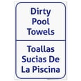thumbnail image 1 of Dirty Pool Towels Pool Sign, Bilingual Spanish English,, 1 of 1
