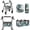 Blue Gray Marble, variant on COEQINE Rollator Walker Seat and Backrest Covers with Foldable Attachment Pouch 3 Pieces Set, Detachable Rollator Walker Accessories Gifts for Family, Blue Dog Paw Star