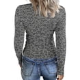 thumbnail image 6 of 2026 Long Sleeve Leopard Shirts for Women Crew Neck Tops for Everyday Wear, XL, 6 of 6