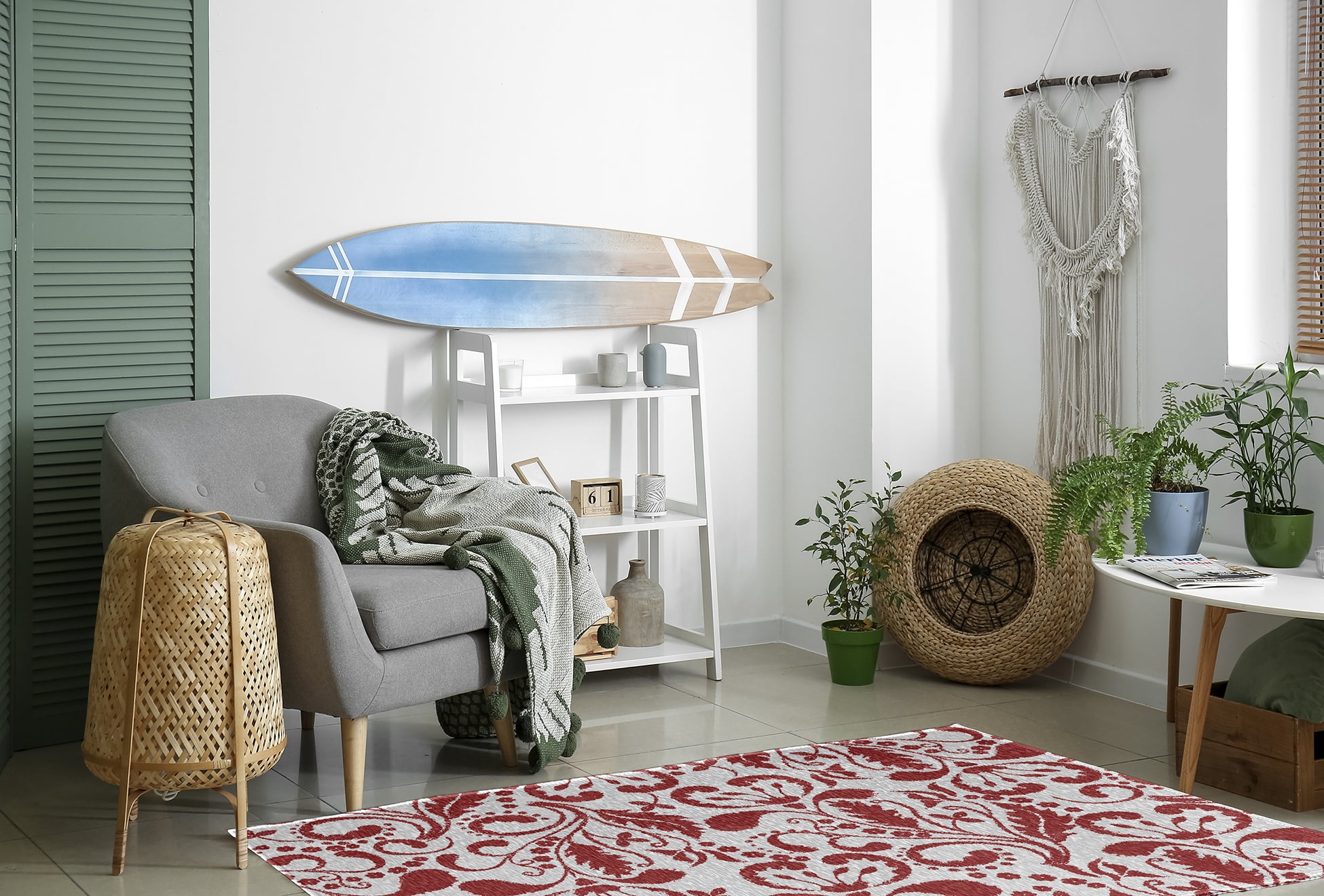 4' x 6' Simply Daisy Aurora French Country Chenille Area Rug, Coral