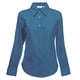 thumbnail image 1 of Fruit Of The Loom- Camisa de manga larga entallada Oxford para mujer (Azul medio), 1 of 2
