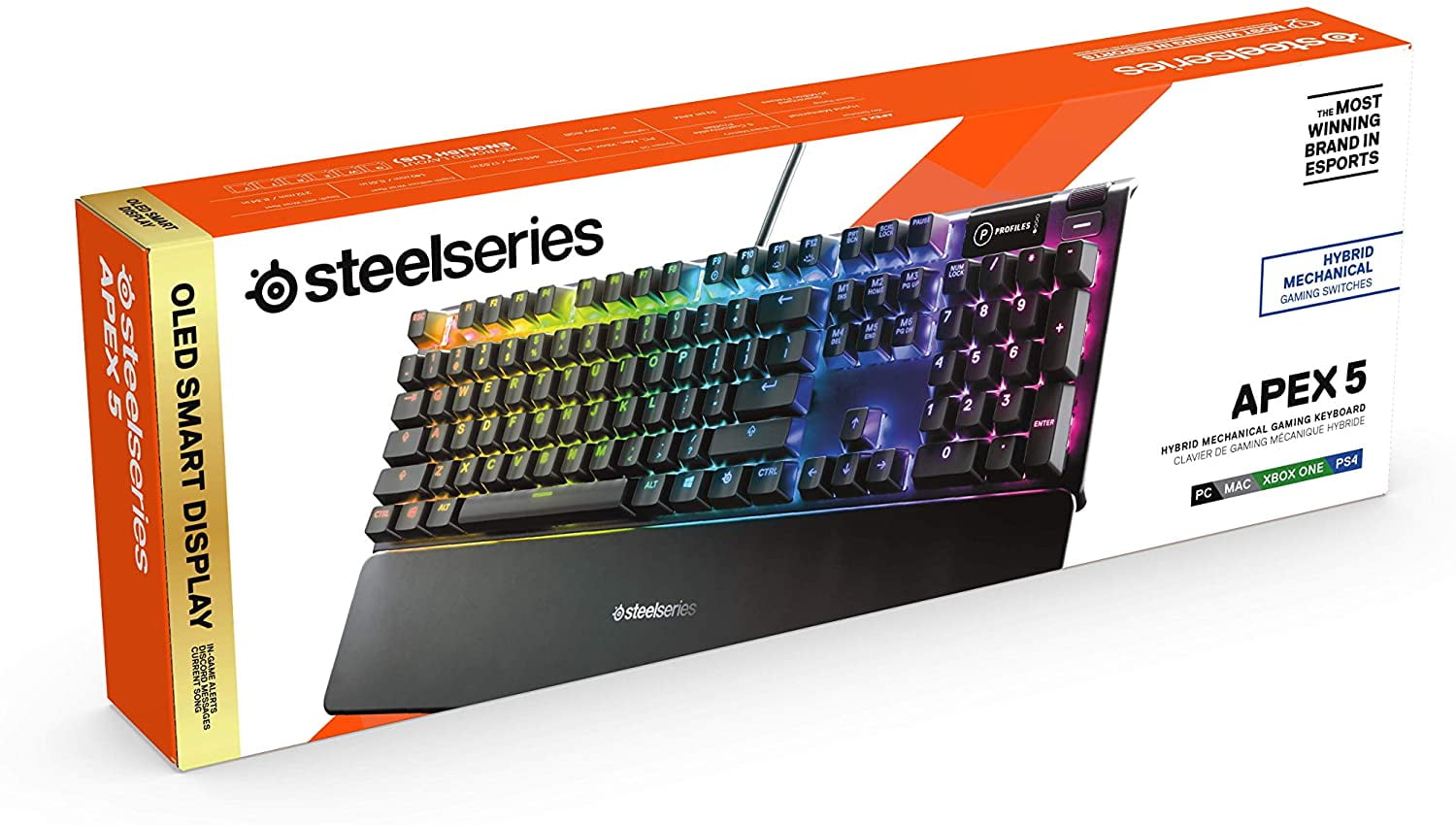 SteelSeries Apex 5 Mechanical Gaming Keyboard – RGB Illumination Hybrid Blue Switch - Walmart.com