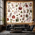 thumbnail image 6 of Cats Festive Sphynx with Hairless Illustrated Detailed Skin, Playful Watercolor for Cat Lovers, Cat Wall Art, Christmas Gift, Tapestry Wall Hanging for Bedroom and Dorm, 6 of 7