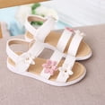 thumbnail image 5 of LYHaoo Girls' Sandals Toddler Kids Baby Girls Flower Rubber Sandals Non-Slip Shoes Cross Sandals Sizes 11 White(Little Kid), 5 of 6