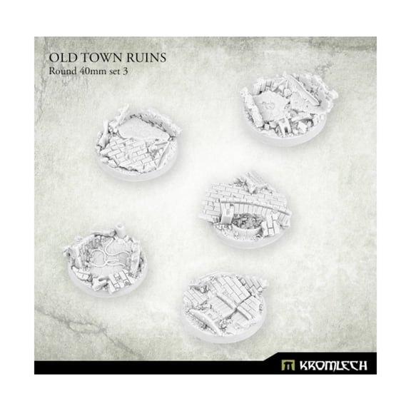 Kromlech 40mm Round Bases - Old Town Ruins Set #3 New