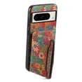 thumbnail image 2 of for Google Pixel 8 Pro Luxury Premium PU Leather + TPU Case with 3 Card Slots, Kickstand Back Case Floral Pattern Skin-Friendly Shock-resistance Cover for Google Pixel 8 Pro, Spring, 2 of 6