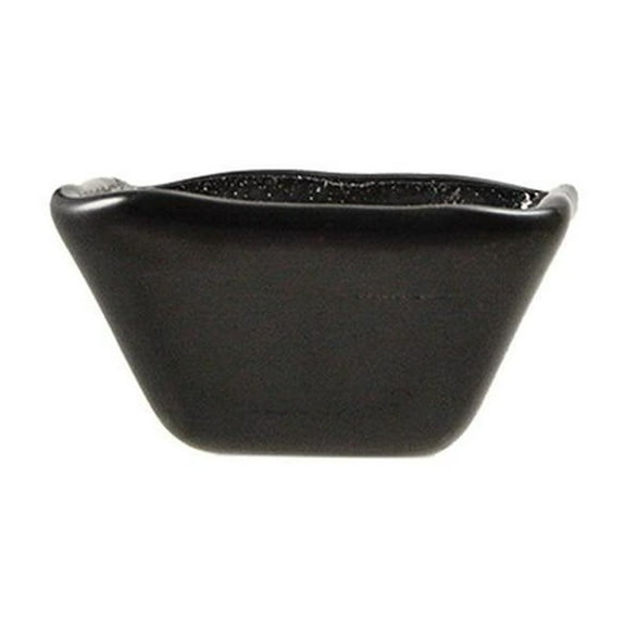 Turgla Fusion Glass 2.25" x 2.25" x h:1.5" 2 oz. Square Black Glass Ramekin (Set of 6)