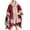 Red, variant on Xfvqtps Women Christmas Red Cape Faux Fur Collar and Cuff Tassel Hem Cloak Open Front Snowflake Print Large Size Loose Thickened Windproof Coldproof Warm Winter Long Coat Red
