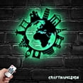 thumbnail image 3 of Craftnamesign Traveling Around The World Metal Wall Art LED Light, World Landmarks Sign Decoration, 3 of 5