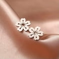 thumbnail image 6 of Flower Stud Earring Stainless Steel Ear Studs for Women Bohemian Floral Jewelry, 6 of 7