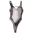 thumbnail image 5 of XIAONU Women's Leopard Print Racerback Swimwear Slim Fit Sleeveless Scoop Neck One Piece Swimsuit Stretchy Bold Beach Swimsuits, 5 of 5