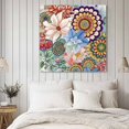 thumbnail image 4 of Boho Floral Wall Art Painting on Canvas, Bohemia Colorful Mandalas Botanical Flower Canvas Art Home Prints Wall Art Framed Modern Artwork for Living Room Bedroom Wall Decor 16x16in, 4 of 9