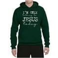 thumbnail image 2 of Wild Bobby, I'm Only Talking to Jesus Today Inspirational/Christian Unisex Graphic Hoodie Sweatshirt, Forest Green, XX-Large, 2 of 6