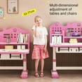 thumbnail image 5 of YNCE Children Adjustable Desk and Chair Set, Study Table for Kids, Pink Home School Writing Desk with Drawers and Storage Compartments, Escritorio Mesas para Niña, 5 of 8