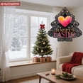 thumbnail image 2 of Vibrant Metal Hanging Christmas Tree Wind Spinner - Colorful Heart Design with Concentric Circles & Flowers for Garden Decor, 2 of 7