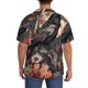 thumbnail image 3 of Balery Moonlit Crow Blossoms Camisa Casual de Manga Corta con Botones para Hombre, Texturizada, Estilo Cubano, para Playa, Verano-Small, 3 of 5