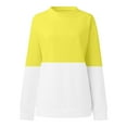 thumbnail image 4 of Shirts for Women Dressy Casual Winter Fall Oversized Crewneck Long Sleeve Batwing One Shoulder Colorblock Leisure Cotton Tops Sweatshirt(Yellow,XXL), 4 of 5